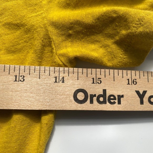 Anthropologie Ett:twa Twist Front Top Short Sleeve Size XS Yellow - Picture 8 of 9